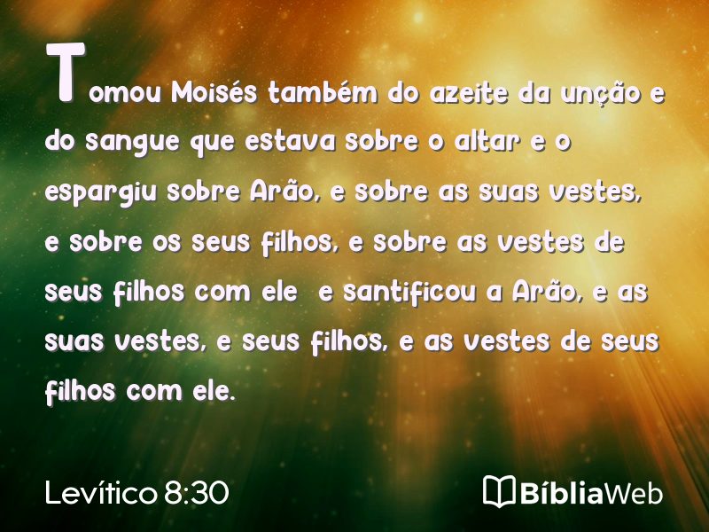 Levítico 8:30 em imagem para compartilhar