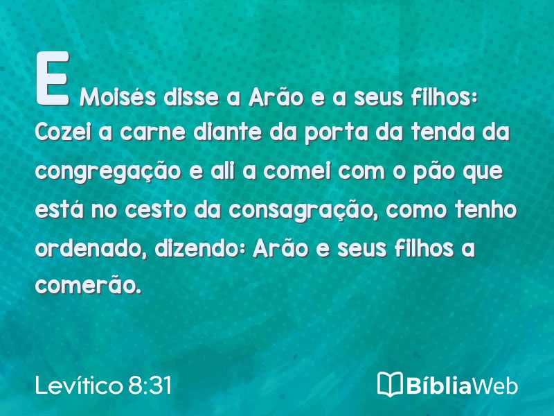 Levítico 8:31 em imagem para compartilhar