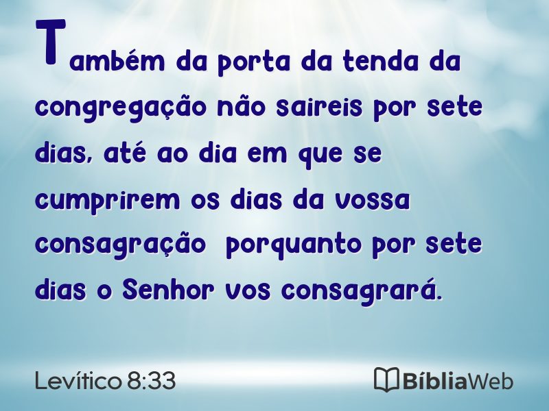 Levítico 8:33 em imagem para compartilhar
