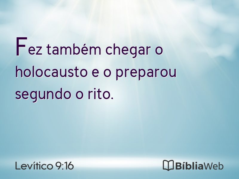 Levítico 9:16 em imagem para compartilhar