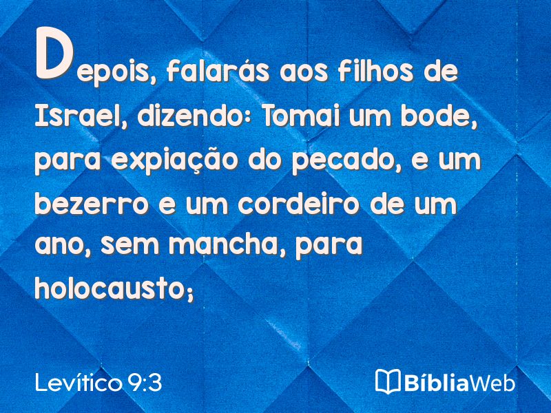 Levítico 9:3 em imagem para compartilhar