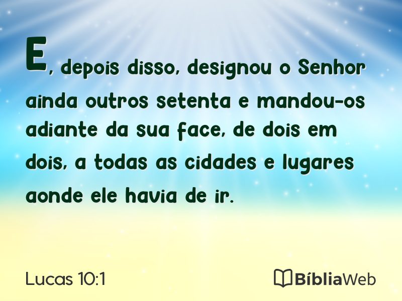 Lucas 10:1 em imagem para compartilhar