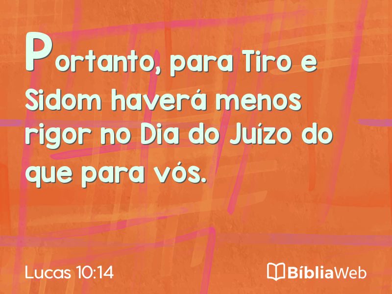 Lucas 10:14 em imagem para compartilhar