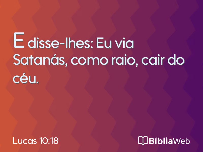 Lucas 10:18 em imagem para compartilhar