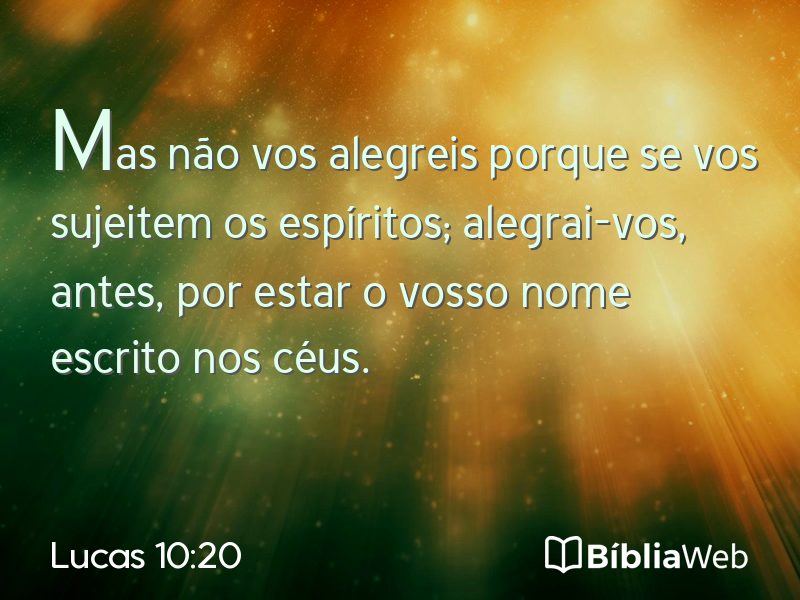 Lucas 10:20 em imagem para compartilhar