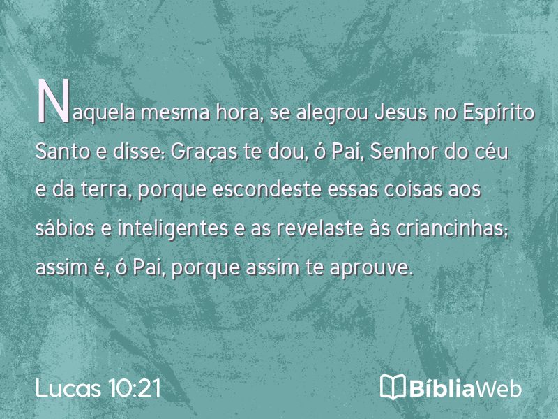 Lucas 10:21 em imagem para compartilhar