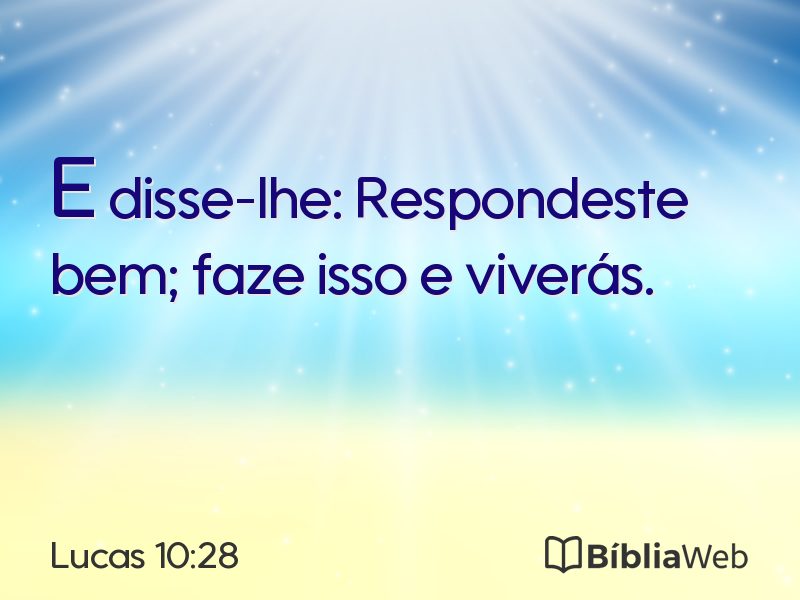 Lucas 10:28 em imagem para compartilhar