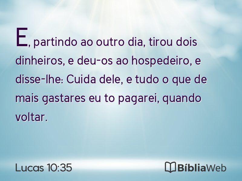 Lucas 10:35 em imagem para compartilhar