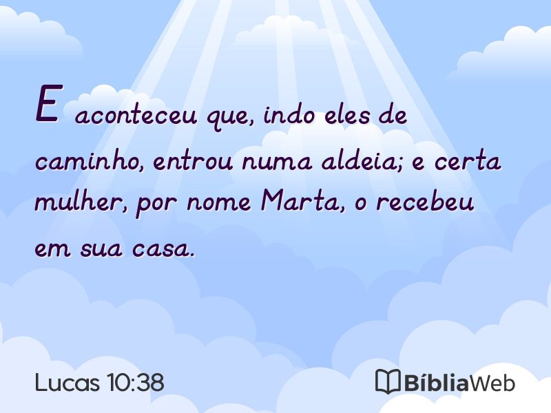 Lucas 10:38 em imagem para compartilhar