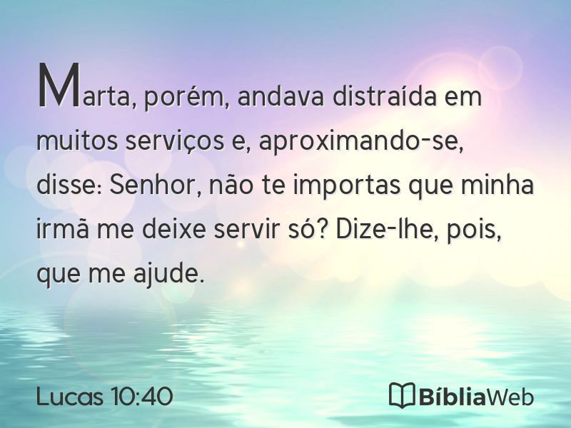 Lucas 10:40 em imagem para compartilhar