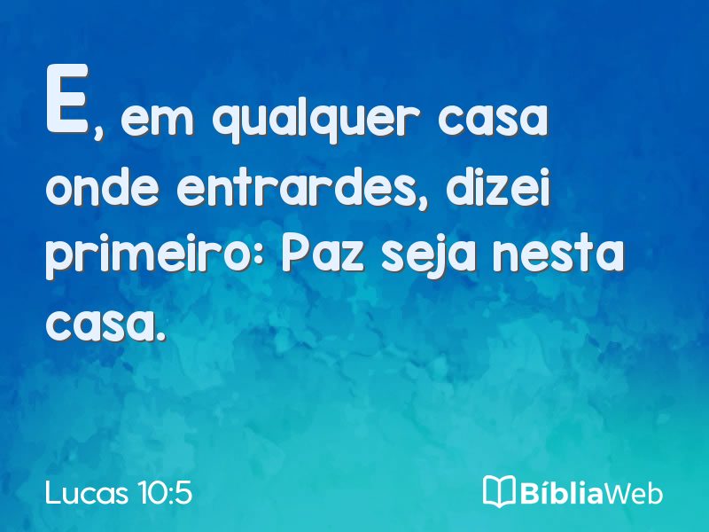 Lucas 10:5 em imagem para compartilhar
