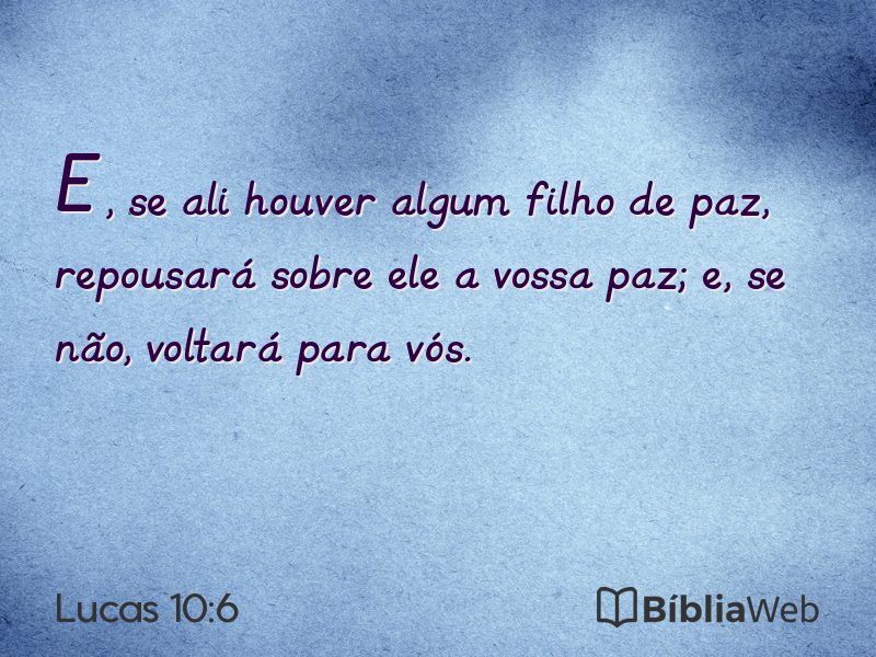 Lucas 10:6 em imagem para compartilhar