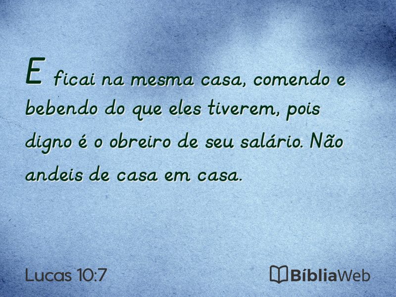 Lucas 10:7 em imagem para compartilhar
