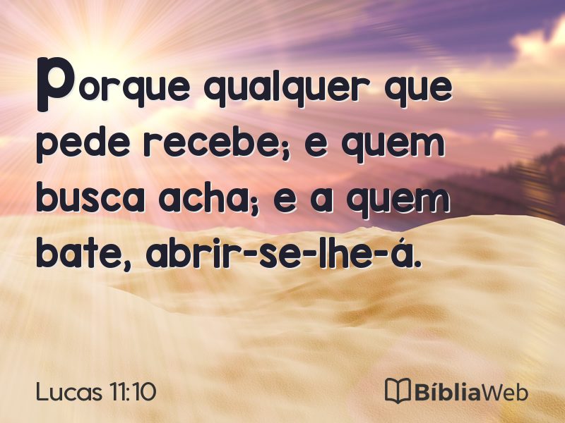 Lucas 11:10 em imagem para compartilhar