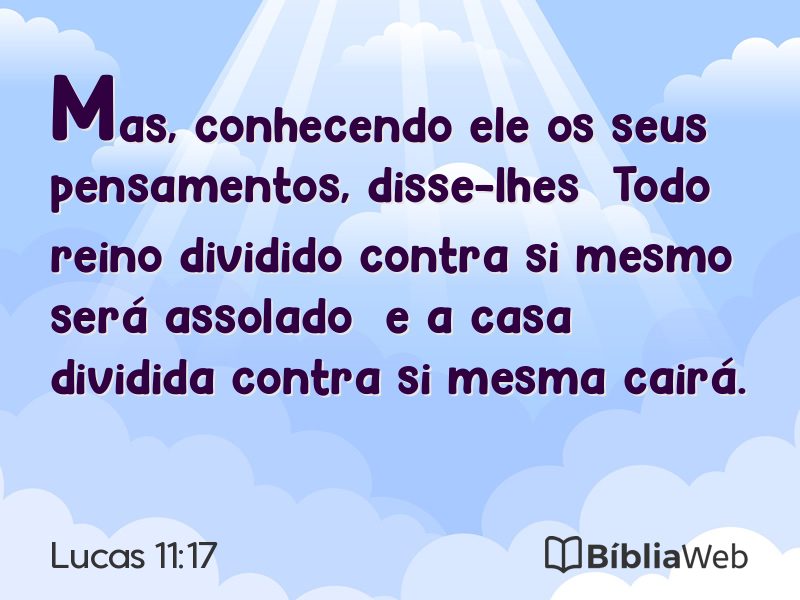 Lucas 11:17 em imagem para compartilhar