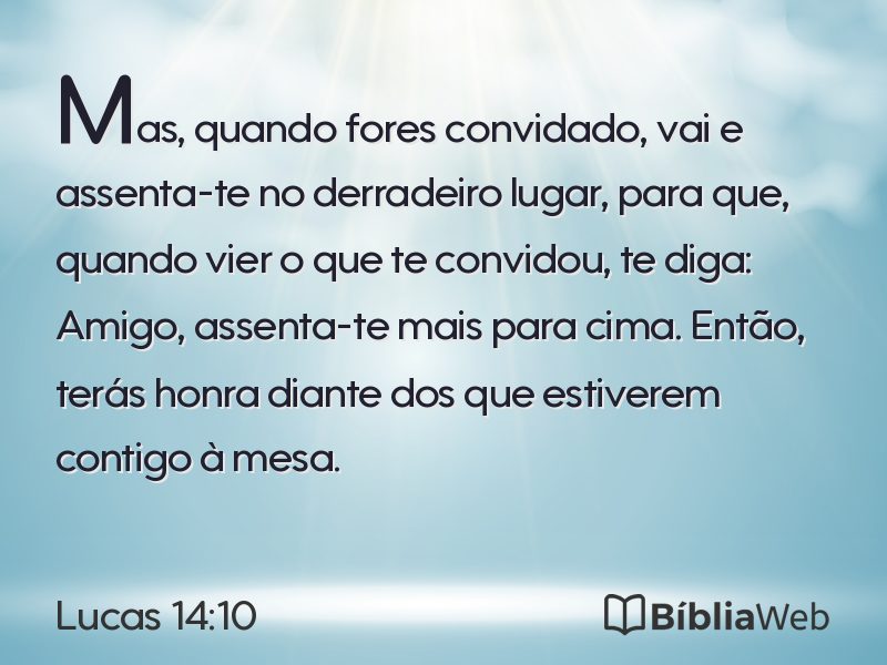 Lucas 14:10 em imagem para compartilhar