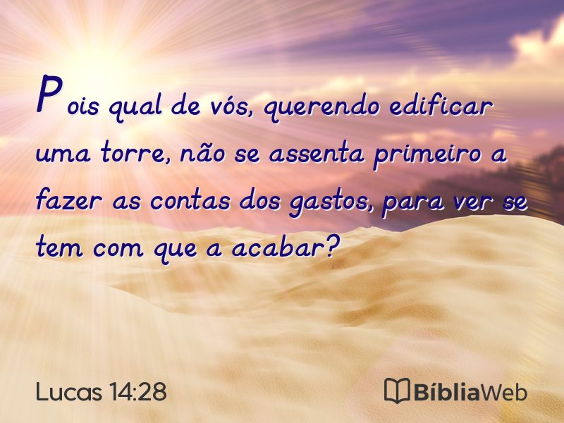 Lucas 14:28 em imagem para compartilhar