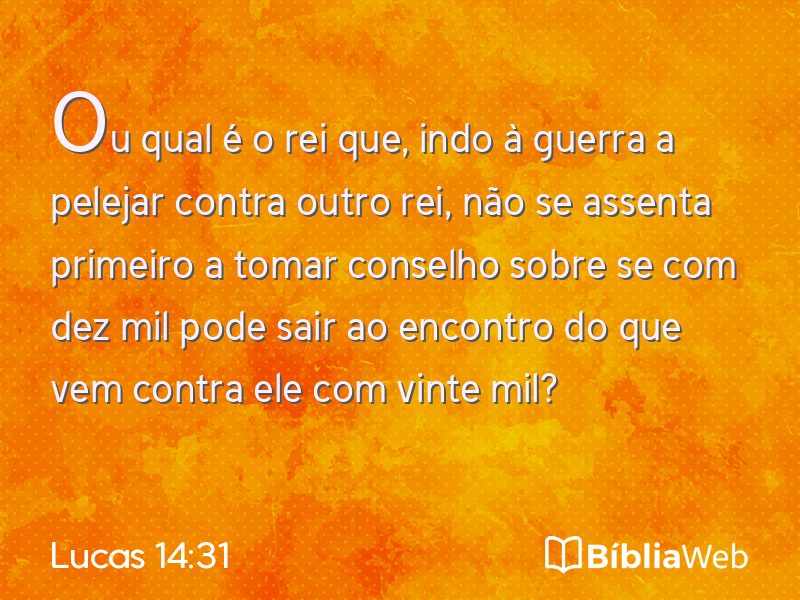 Lucas 14:31 em imagem para compartilhar