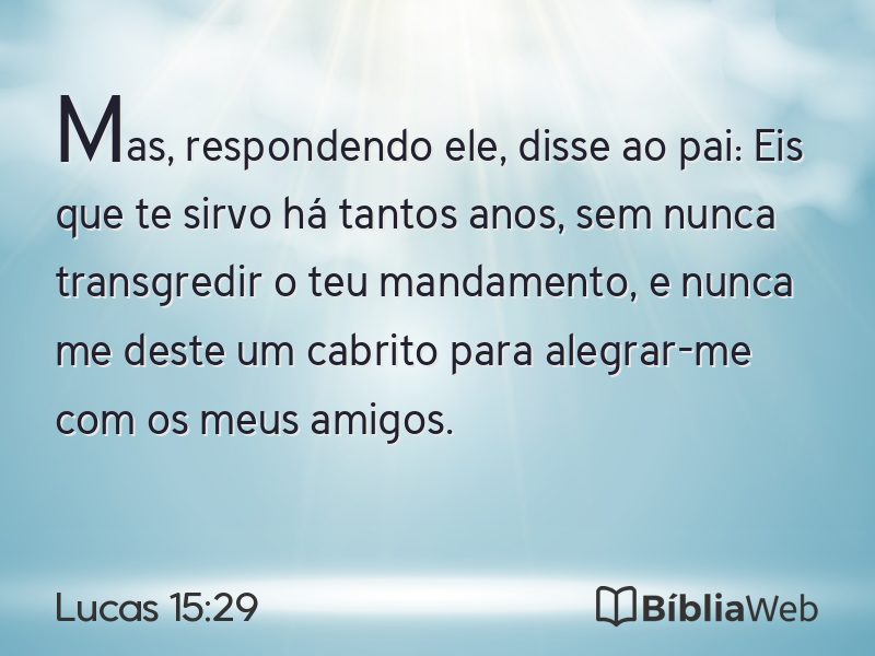 Lucas 15:29 em imagem para compartilhar