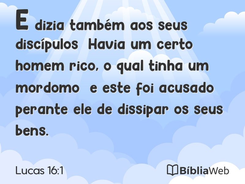 Lucas 16:1 em imagem para compartilhar