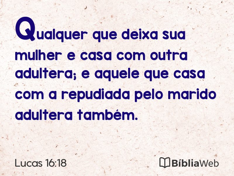 Lucas 16:18 em imagem para compartilhar