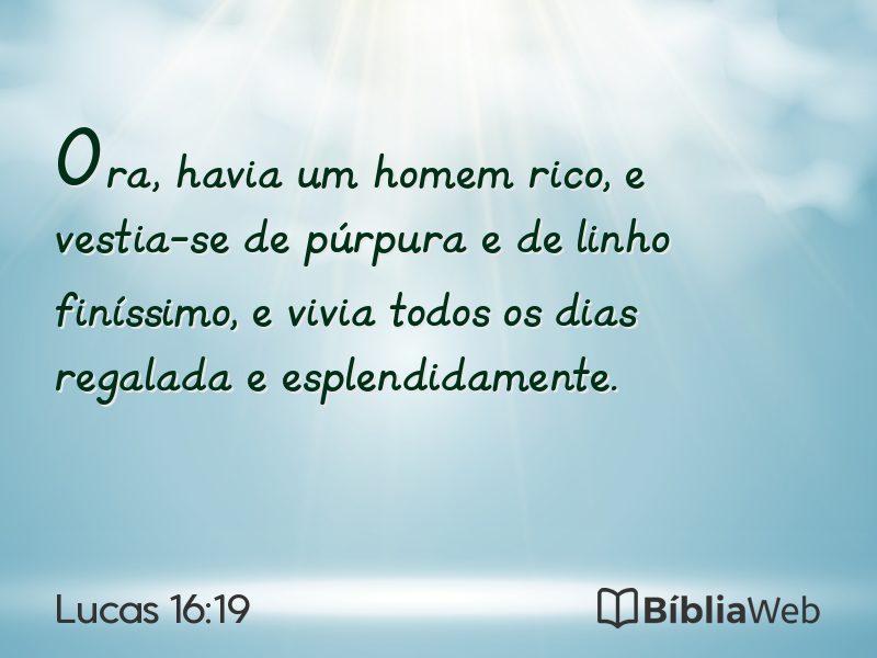 Lucas 16:19 em imagem para compartilhar