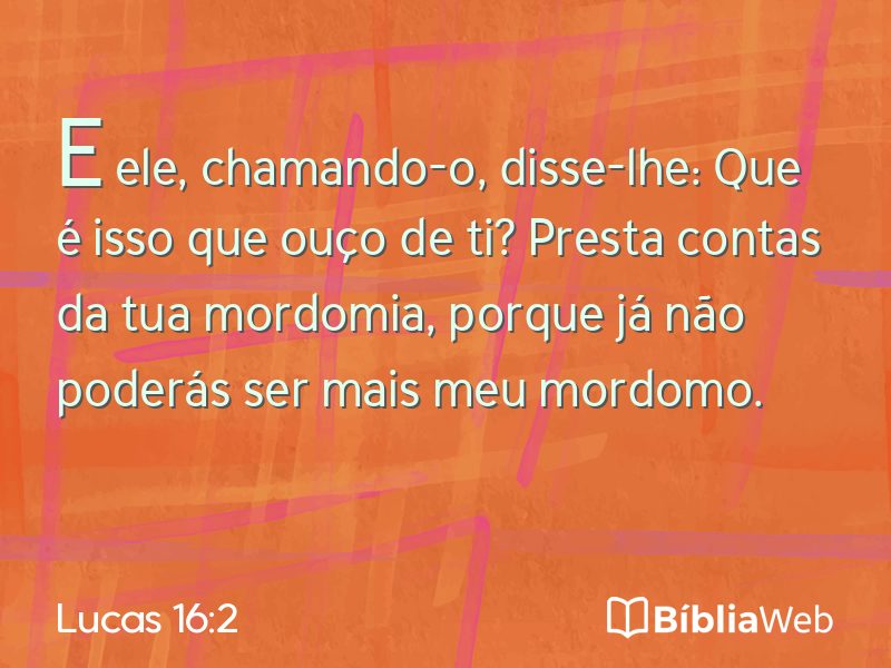 Lucas 16:2 em imagem para compartilhar