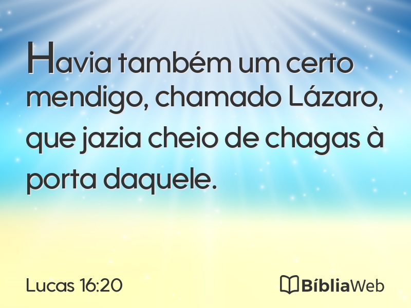 Lucas 16:20 em imagem para compartilhar