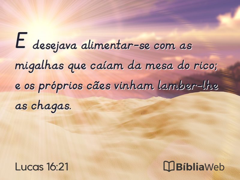Lucas 16:21 em imagem para compartilhar