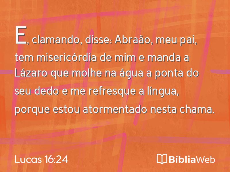Lucas 16:24 em imagem para compartilhar