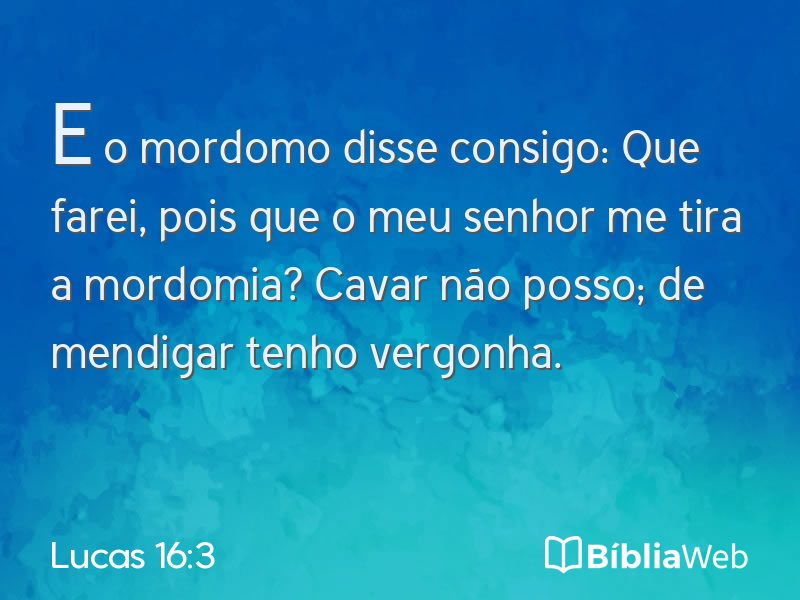 Lucas 16:3 em imagem para compartilhar