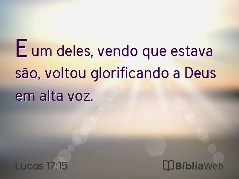 Lucas 17:15 em imagem para compartilhar