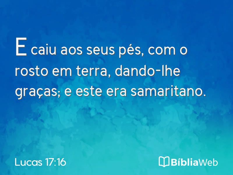 Lucas 17:16 em imagem para compartilhar