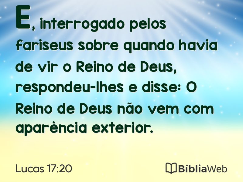 Lucas 17:20 em imagem para compartilhar