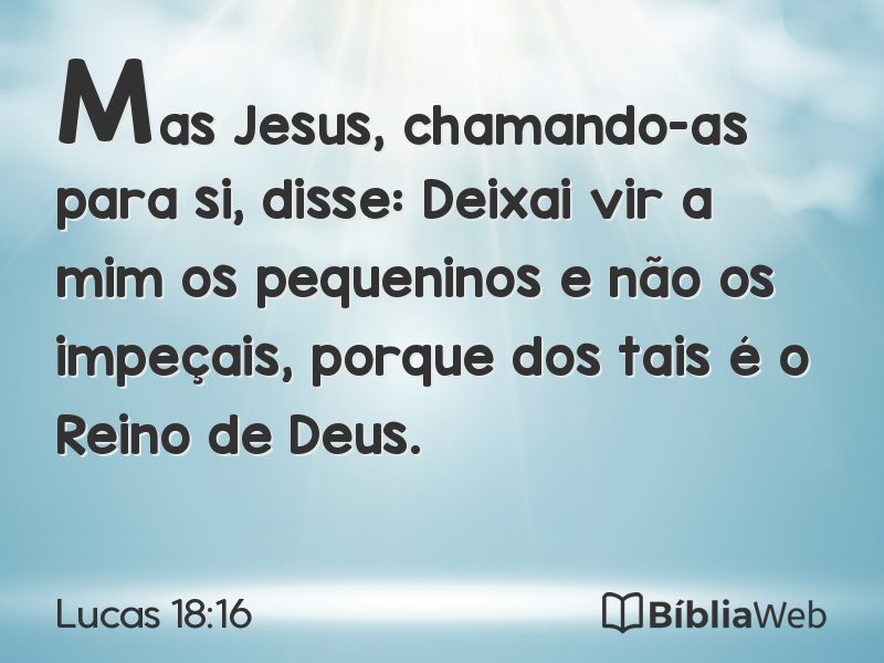 Lucas 18:16 em imagem para compartilhar