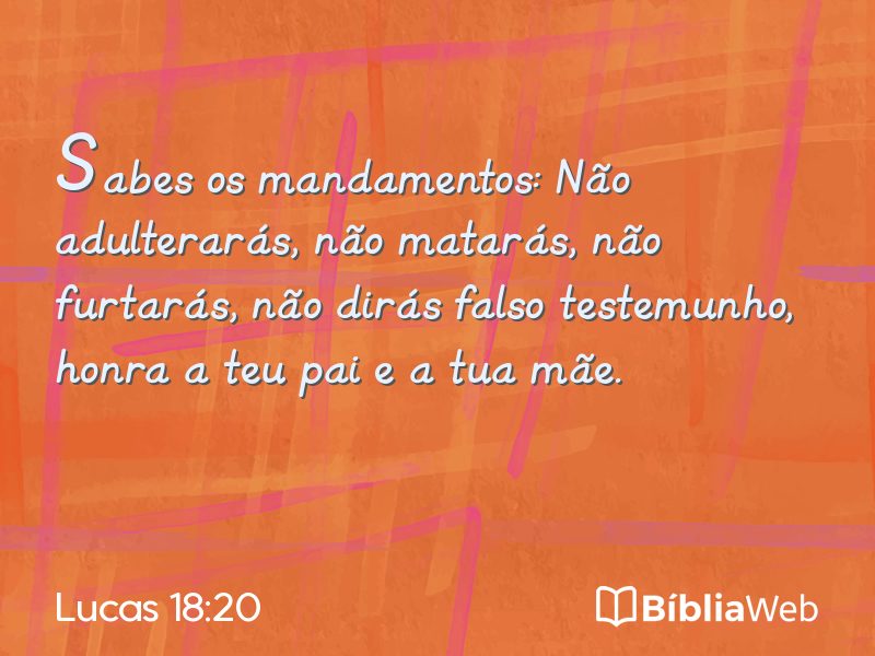 Lucas 18:20 em imagem para compartilhar