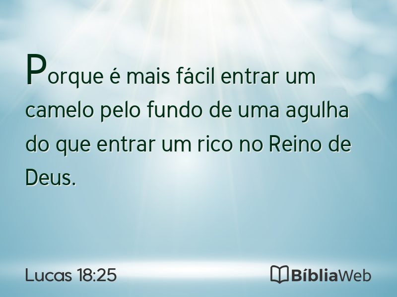 Lucas 18:25 em imagem para compartilhar