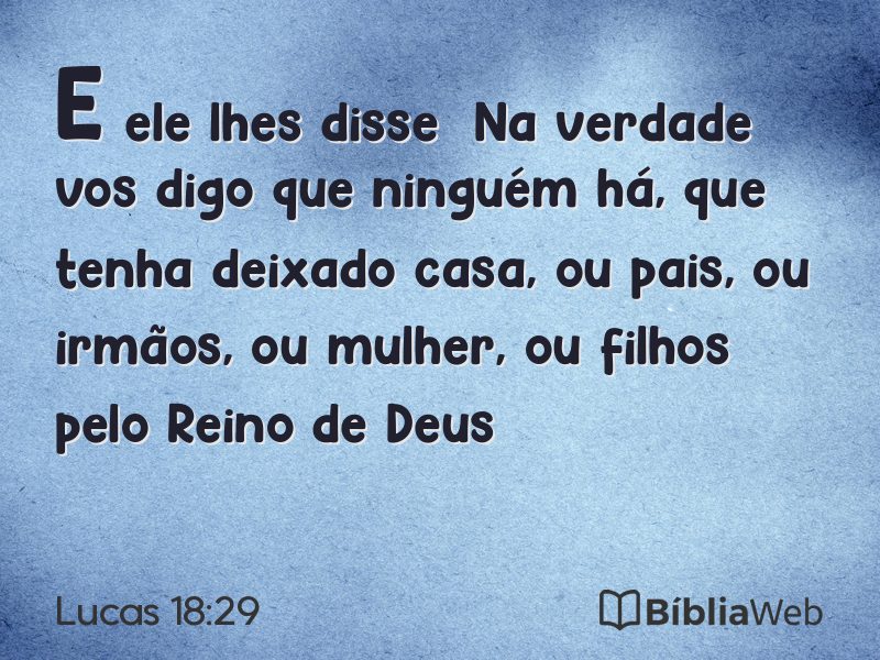 Lucas 18:29 em imagem para compartilhar