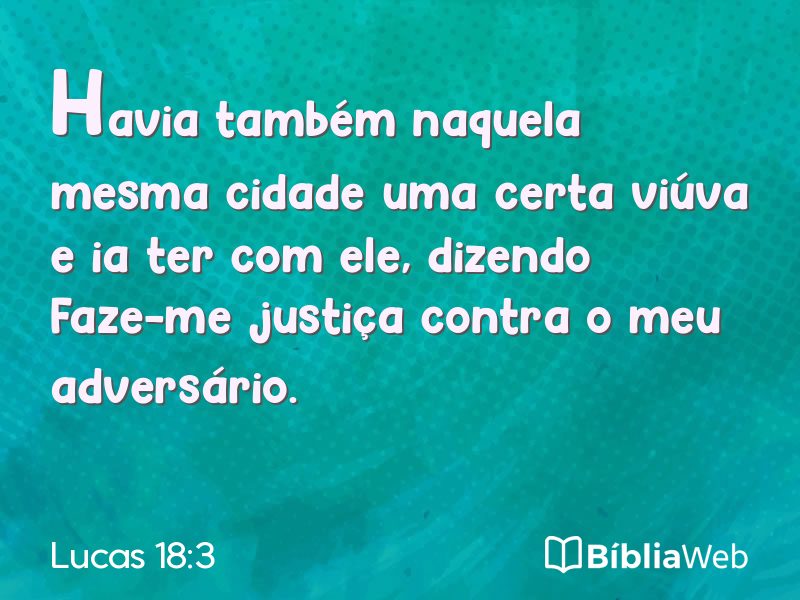 Lucas 18:3 em imagem para compartilhar