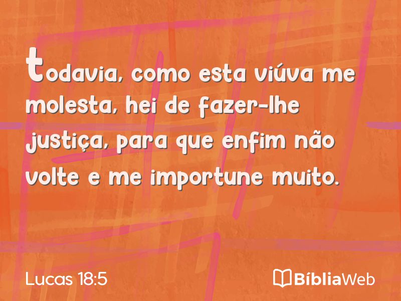 Lucas 18:5 em imagem para compartilhar