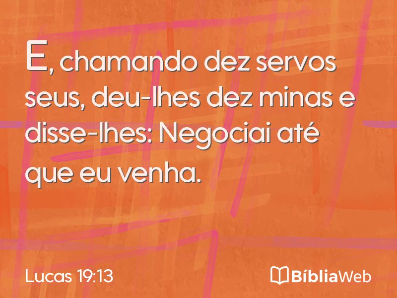 Lucas 19:13 em imagem para compartilhar