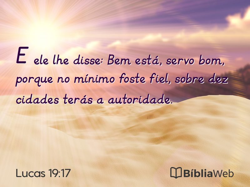 Lucas 19:17 em imagem para compartilhar