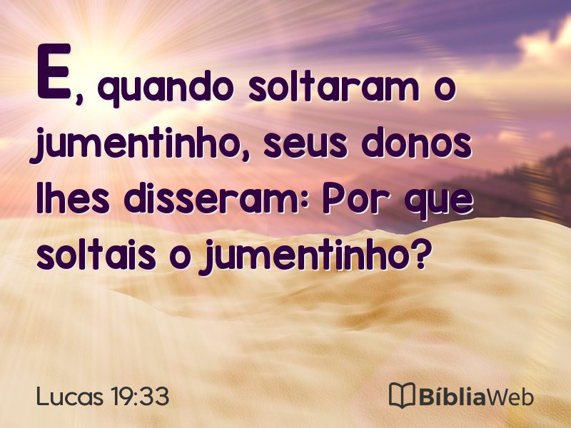 Lucas 19:33 em imagem para compartilhar
