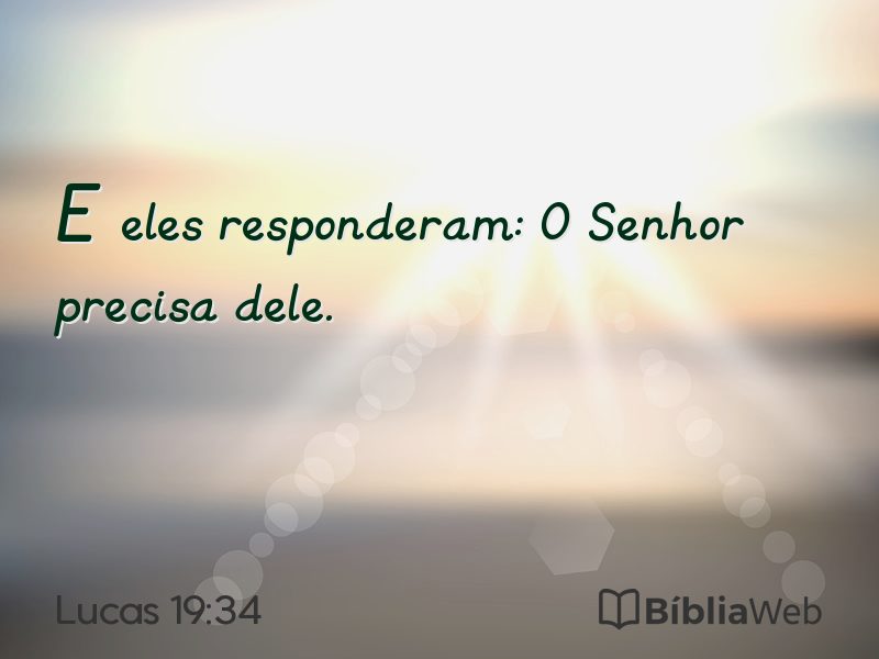 Lucas 19:34 em imagem para compartilhar