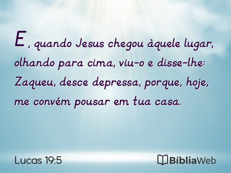 Lucas 19:5 em imagem para compartilhar