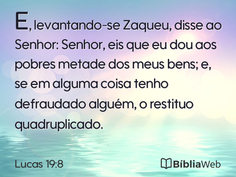 Lucas 19:8 em imagem para compartilhar