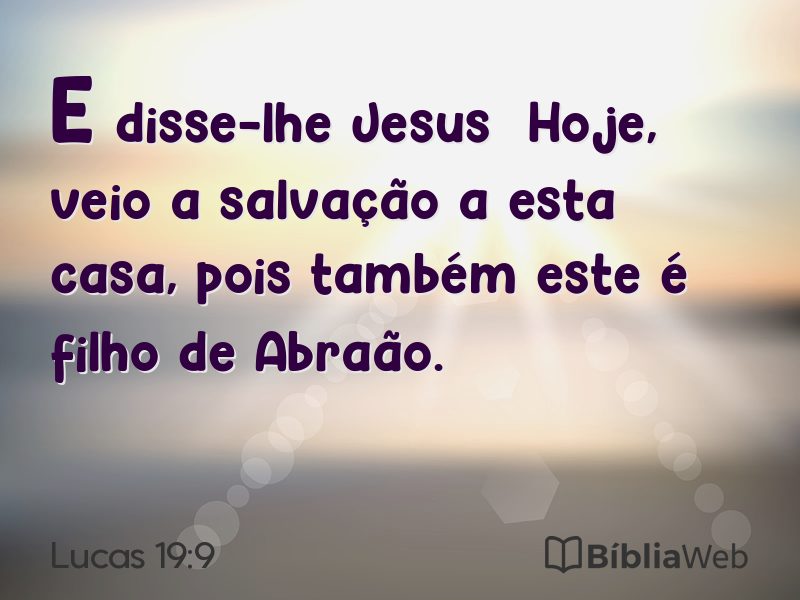 Lucas 19:9 em imagem para compartilhar