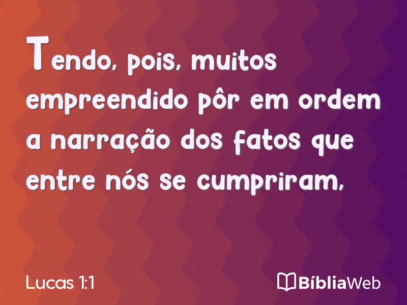 Lucas 1:1 em imagem para compartilhar