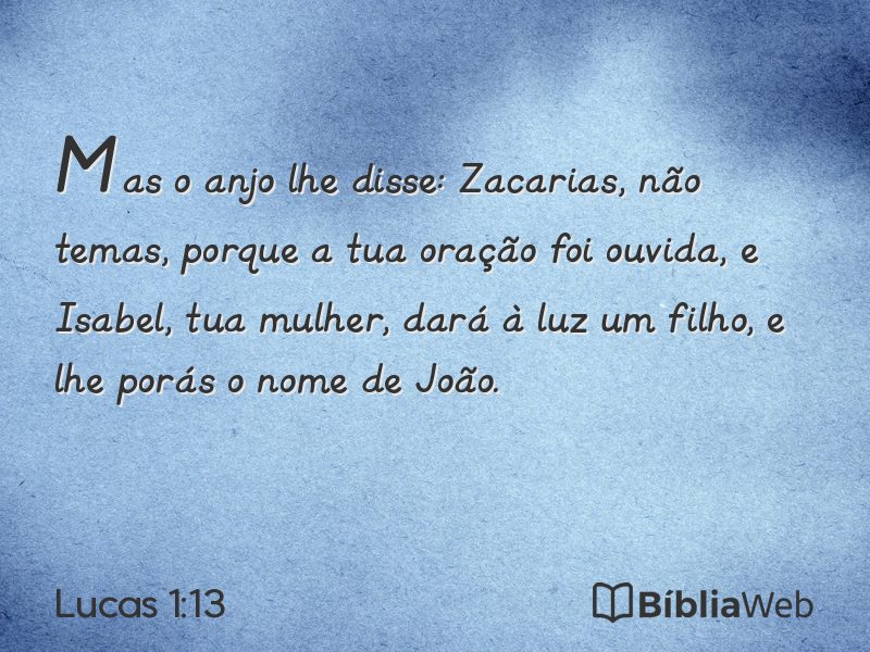 Lucas 1:13 em imagem para compartilhar
