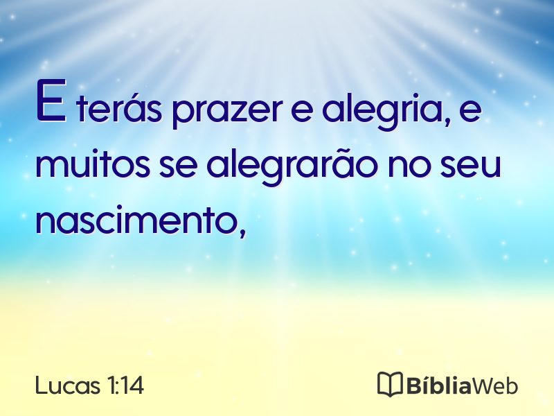 Lucas 1:14 em imagem para compartilhar